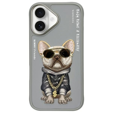 Kryt Nimmy COOL DOG pro iPhone 16 - šedá