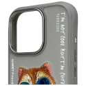 Kryt Nimmy COOL CAT CASE pro iPhone 16 Pro - šedý