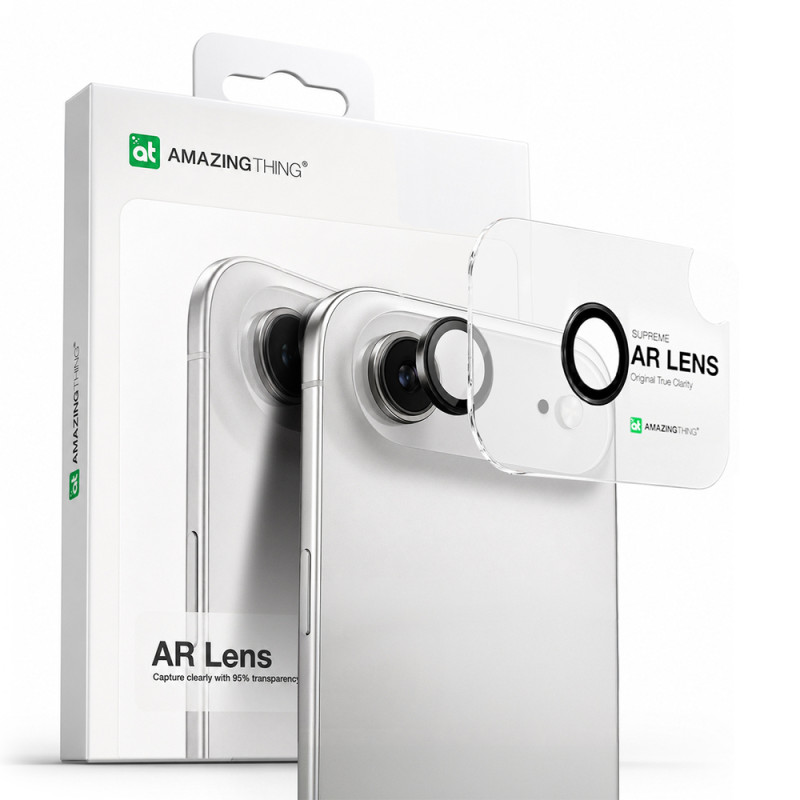 Ochranné sklo AmazingThing LENS GLASS pro iPhone 17 Air - černá (černý hliníkový rámeček)