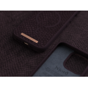 NJORD Eldur MagSafe Kryt z lososí kůže pro iPhone 13 Pro Max, lilkově červený