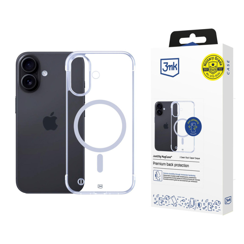 Kryt 3mk JUST20G MagCase pro iPhone 17 - transparent