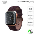 NJORD Eldur Řemínek z lososí kůže pro Apple Watch 38/40/41mm, lilkově červený