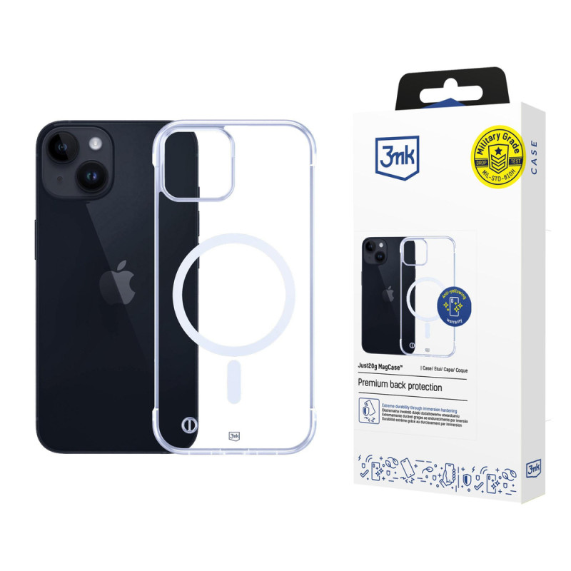 Kryt 3mk PROTECTION Just20g MagCase pro iPhone 14 - transparent