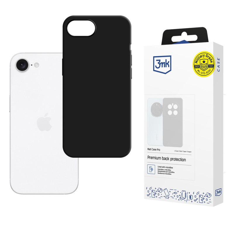Kryt 3mk Matt Case Pro pro iPhone 16e - matná černá