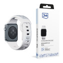 Řemínek 3mk Silicone Watch Strap pro Apple Watch - white