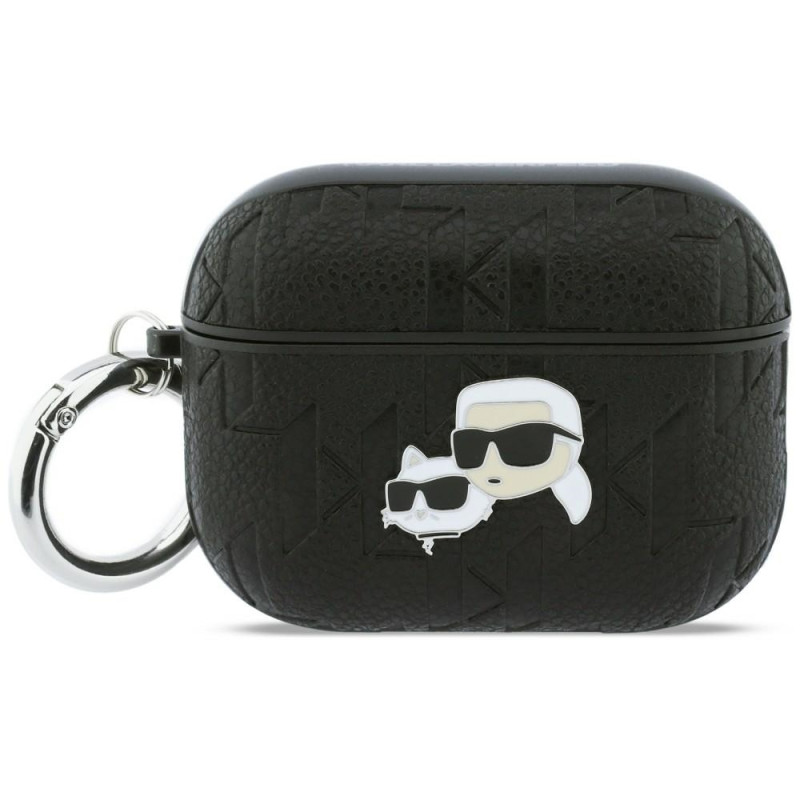 Pouzdro Karl Lagerfeld MONOGRAM Karl & Choupette pro AirPods Pro 3 - černé