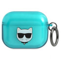 Pouzdro Karl Lagerfeld CHOUPETTE HEAD pro AirPods Pro modré