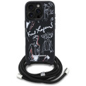 Kryt Karl Lagerfeld Crossbody pro iPhone 16 Pro - černý