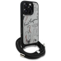 Karl Lagerfeld crossbody pouzdro pro iPhone 16 Pro Max – šedé