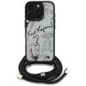 Karl Lagerfeld crossbody pouzdro iPhone 16 Pro - šedé