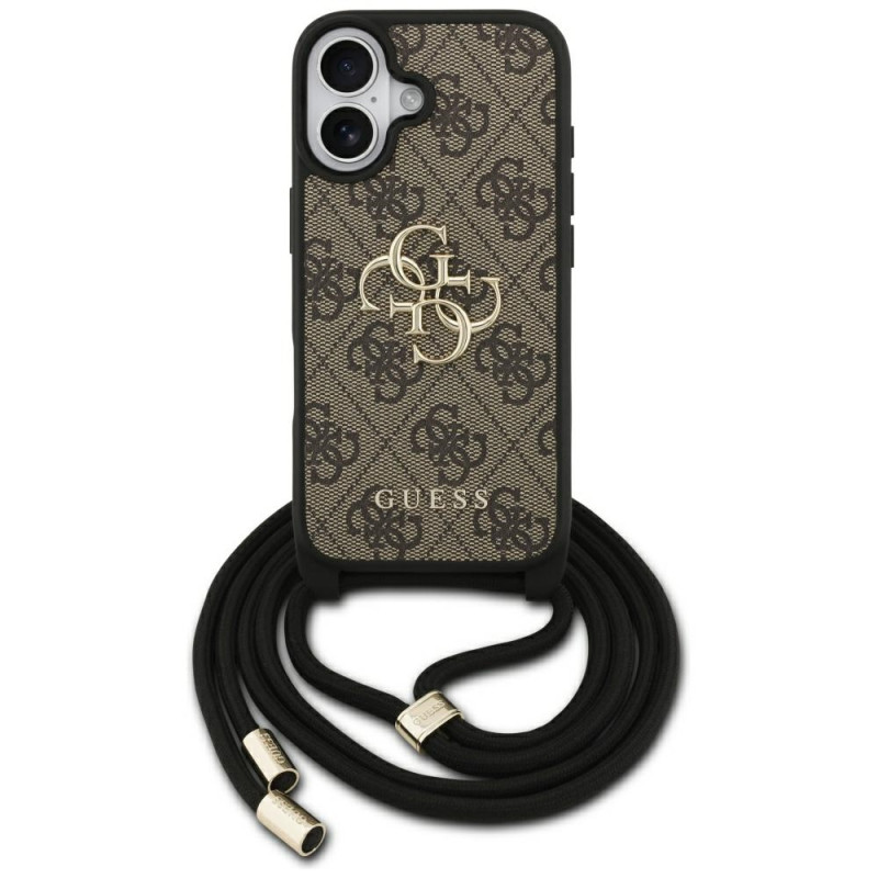Kryt Guess 4G Big Logo Cord Stap Crossbody pro iPhone 17 - hnědý