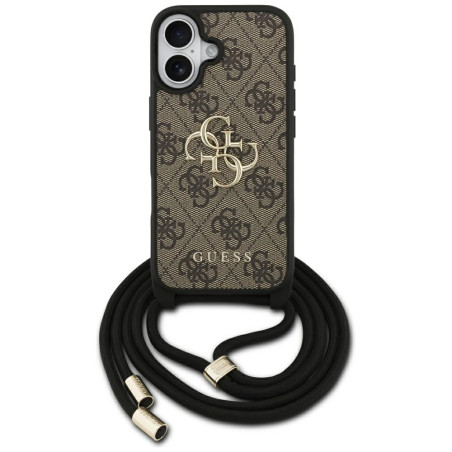 Kryt Guess 4G Big Logo Cord Crossbody iPhone 17 - hnědý