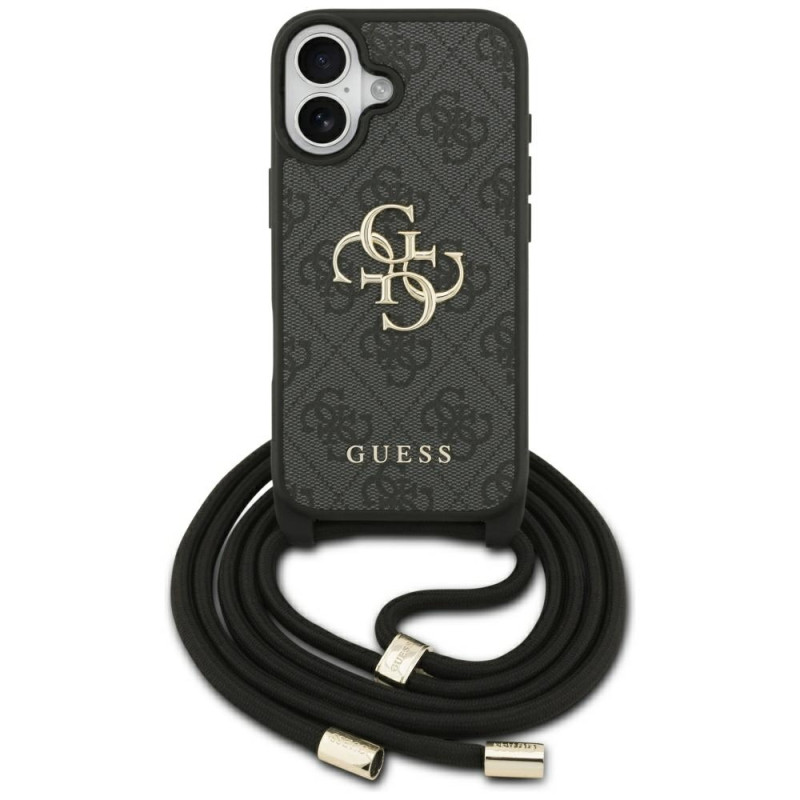 Kryt Guess 4G BIG LOGO CORD pro iPhone 17 - černý