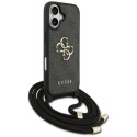 Kryt Guess 4G BIG LOGO CORD pro iPhone 17 - černý