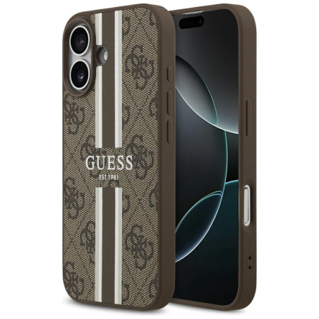 Kryt Guess 4G PRINTED STRIPES iPhone 17 - brown