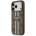 Kryt Guess 4G Printed Stripes iPhone 17 Pro - hnědý