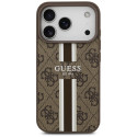 Kryt Guess 4G Printed Stripes iPhone 17 Pro - hnědý