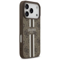 Kryt Guess 4G Printed Stripes iPhone 17 Pro - hnědý