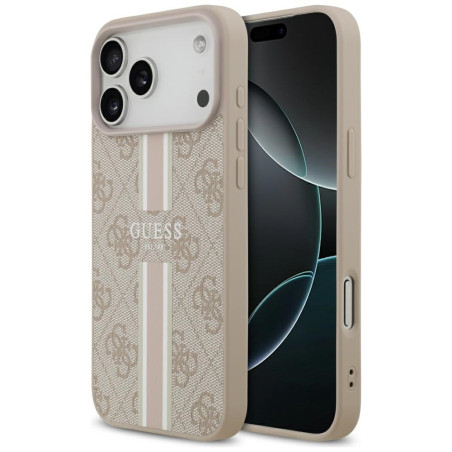 Kryt Guess 4G Printed Stripes pro iPhone 17 Pro Max - růžový