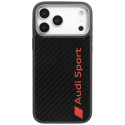 Kryt Audi CARBON FIBER MagSafe pro iPhone 17 Pro Max - černý