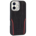 Kryt Audi Genuine Leather MagSafe pro iPhone 17 - černá/červená