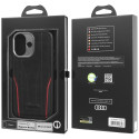 Kryt Audi Genuine Leather MagSafe pro iPhone 17 - černá/červená