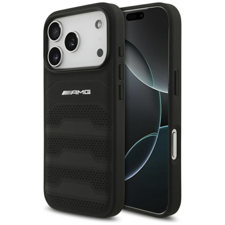 Kryt AMG Leather Debossed Lines iPhone 17 Pro - černý