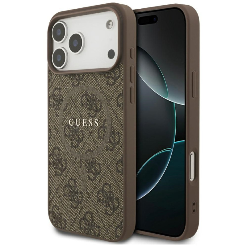 Kryt Guess 4G Ring Classic Logo pro iPhone 17 Pro Max - hnědý