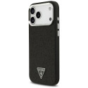 Kryt Guess Glitter Triangle Logo MagSafe pro iPhone 17 Pro Max - čern