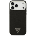 Kryt Guess Glitter Triangle Logo MagSafe pro iPhone 17 Pro Max - čern