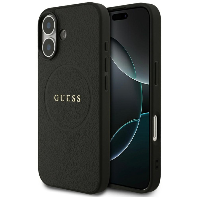 Kryt Guess Grained Ring MagSafe pro iPhone 17 - černý