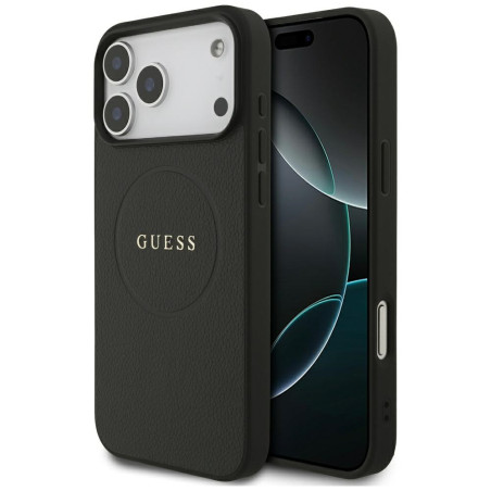 Kryt Guess Grained Ring MagSafe pro iPhone 17 Pro Max - černý