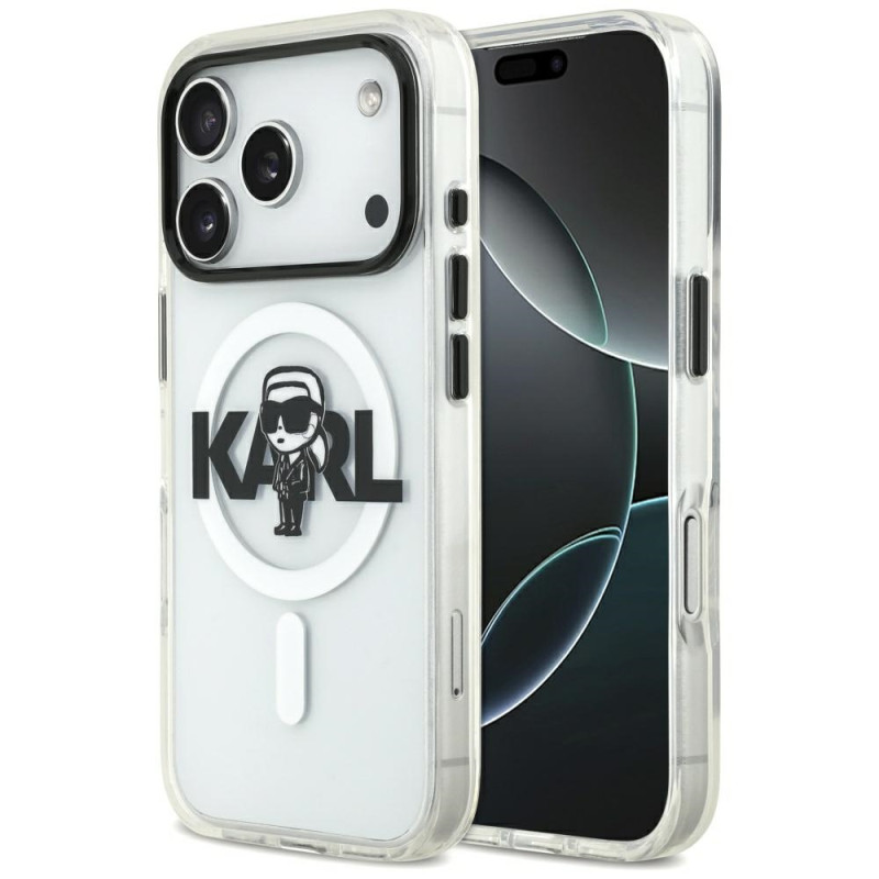 Kryt Karl Lagerfeld IML KARL SKETCH pro iPhone 17 Pro - transparentní
