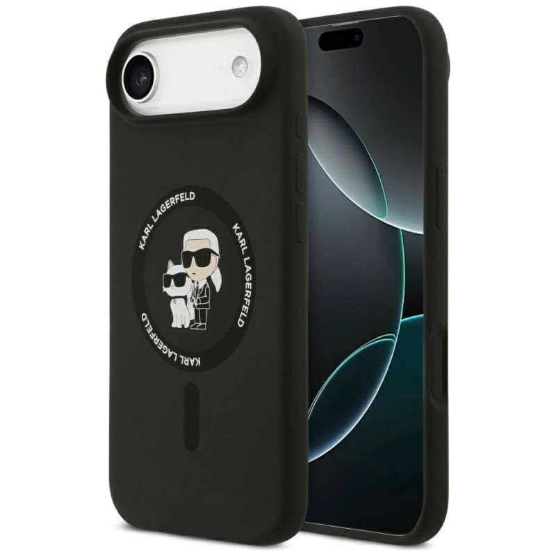 Kryt Karl Lagerfeld SILICONE KARL&CHOUPETTE pro iPhone 17 Air - černý