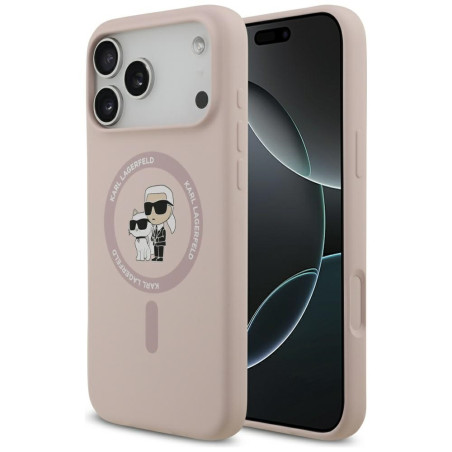 Kryt Karl Lagerfeld SILICONE KARL&CHOUETTE iPhone 17 Pro Max - růžov