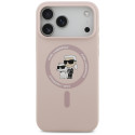 Kryt Karl Lagerfeld SILICONE KARL&CHOUETTE iPhone 17 Pro Max - růžov