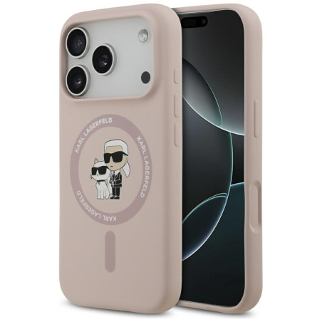 Kryt Karl Lagerfeld MagSafe Karl&Choupette pro iPhone 17 Pro – růž