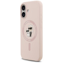 Kryt Karl Lagerfeld SILICONE Karl&Choupette iPhone 17 - růžová