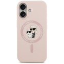 Kryt Karl Lagerfeld SILICONE Karl&Choupette iPhone 17 - růžová