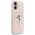Kryt Karl Lagerfeld SILICONE Karl&Choupette iPhone 17 - růžová
