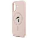 Kryt Karl Lagerfeld SILICONE Karl&Choupette iPhone 17 - růžová