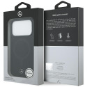 Pouzdro Mercedes Plain Smooth Leather MagSafe pro iPhone 17 Pro - čer