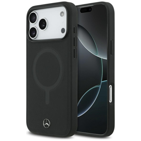 Kryt Mercedes PLAIN SMOOTH LEATHER iPhone 17 Pro Max černý