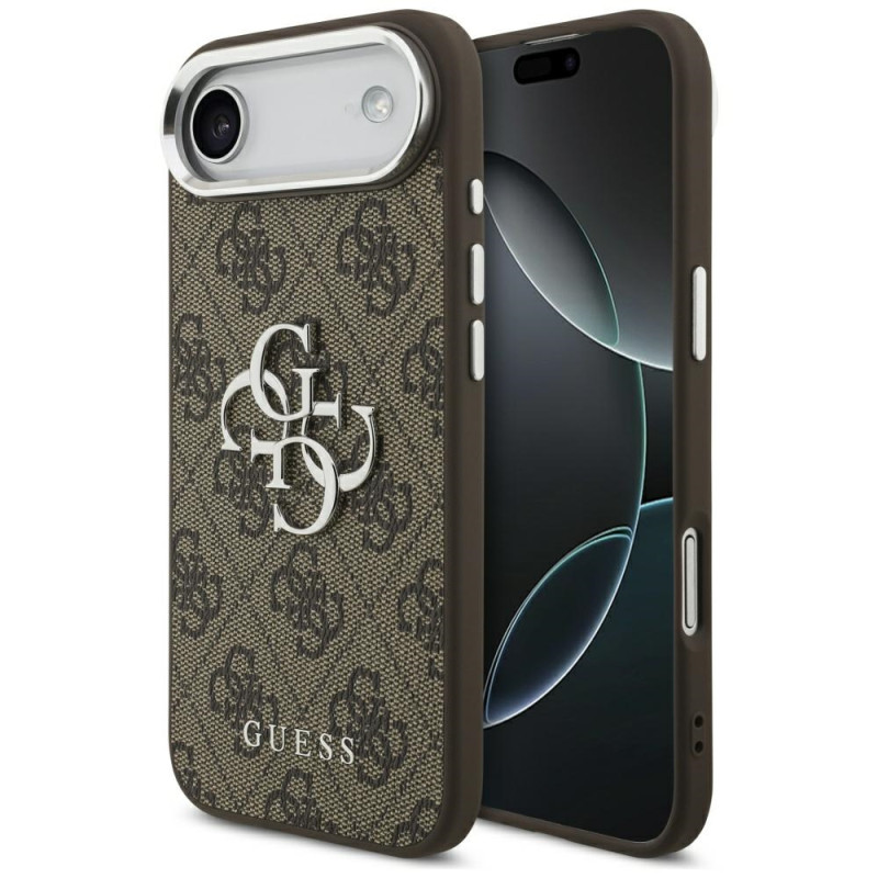 Kryt Guess 4G BIG 4G CLASSIC pro iPhone 17 Air - hnědá/stříbrná
