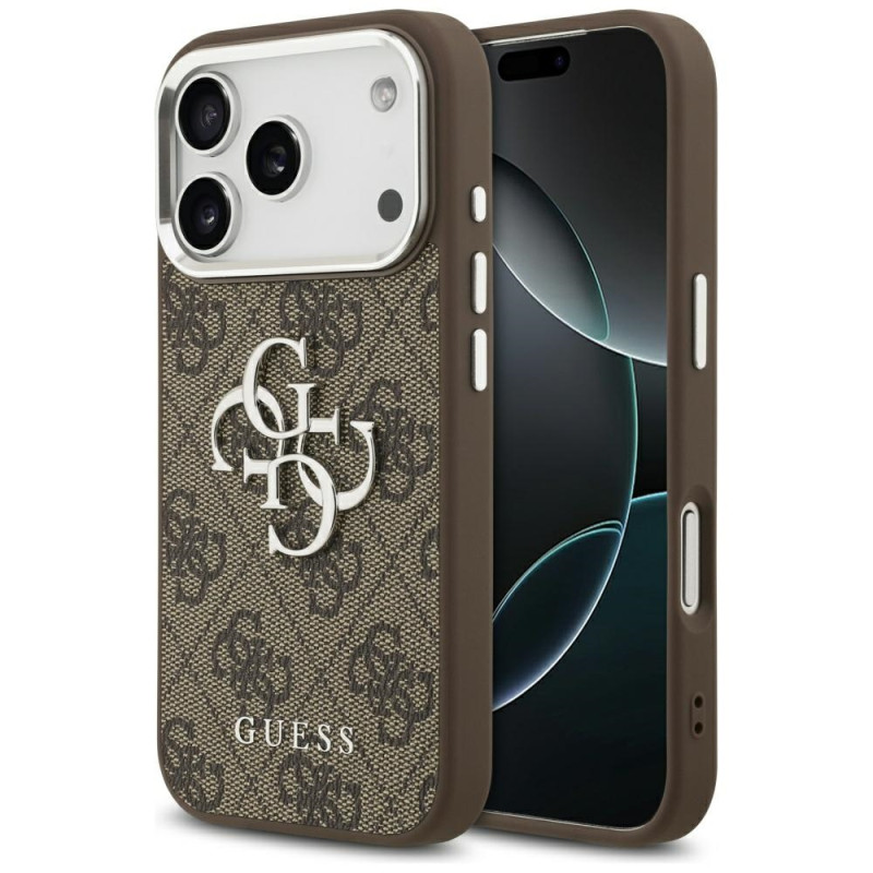 Kryt Guess 4G BIG 4G Classic Logo pro iPhone 17 Pro - brown/silver