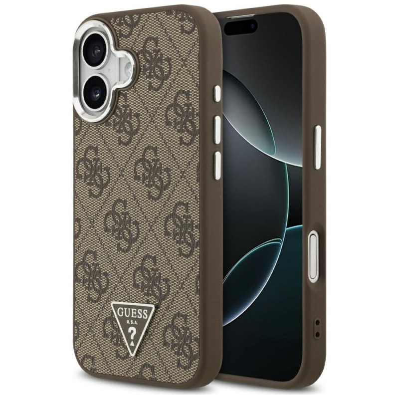 Pouzdro Guess 4G TRIANGLE LOGO MagSafe pro iPhone 17 - hnědé