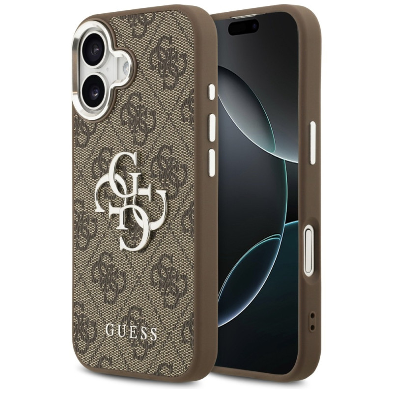 Kryt Guess 4G BIG 4G Classic pro iPhone 17 - hnědá/stříbrná