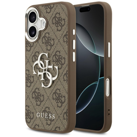 Kryt Guess 4G BIG 4G Classic pro iPhone 17 - hnědá/stříbrná