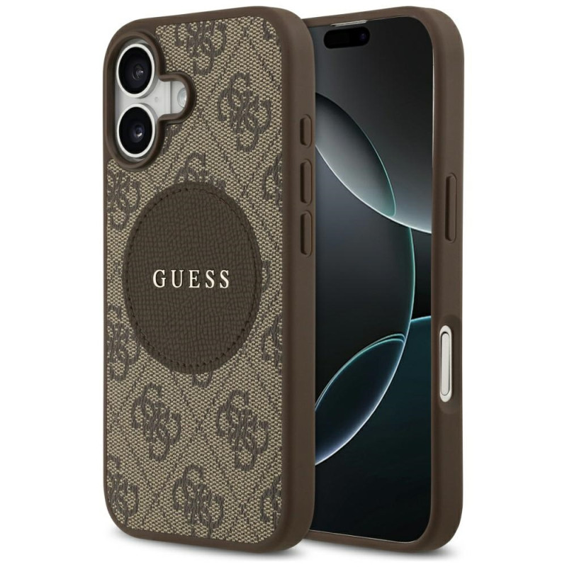 Kryt Guess 4G Circle Classic Logo MagSafe pro iPhone 17 - hnědý