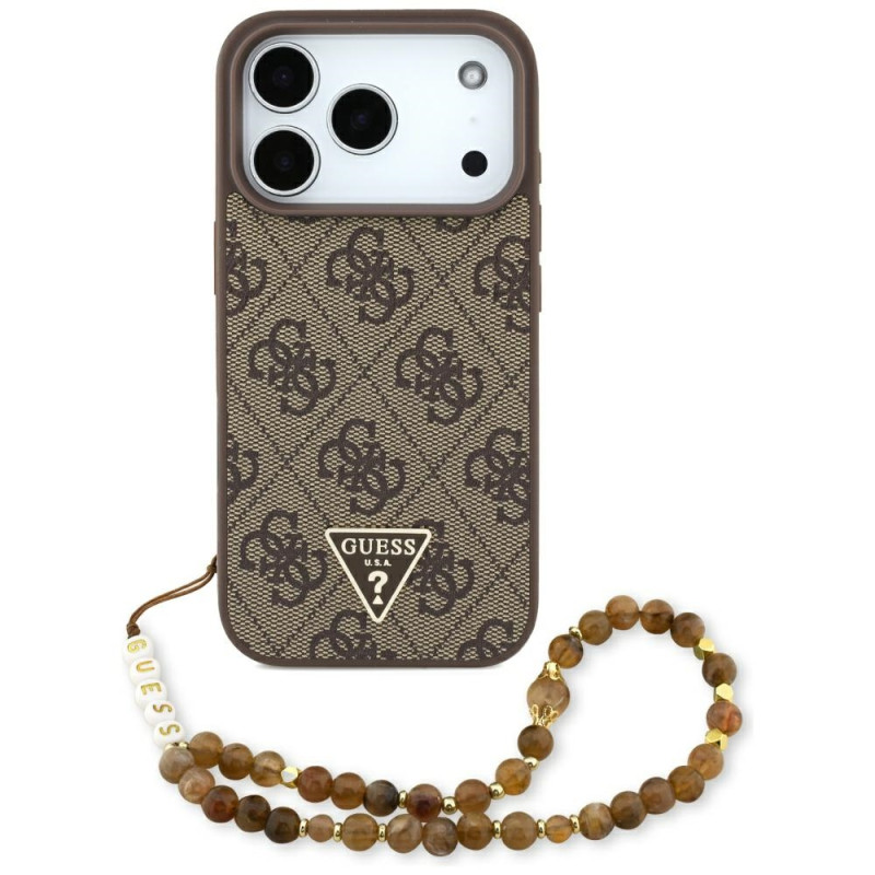 Kryt Guess 4G STRAP TRIANGLE pro iPhone 17 Pro - hnědý
